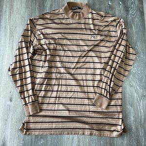 Vintage Hershey Chocolate golf club mock neck striped long sleeve t shirt